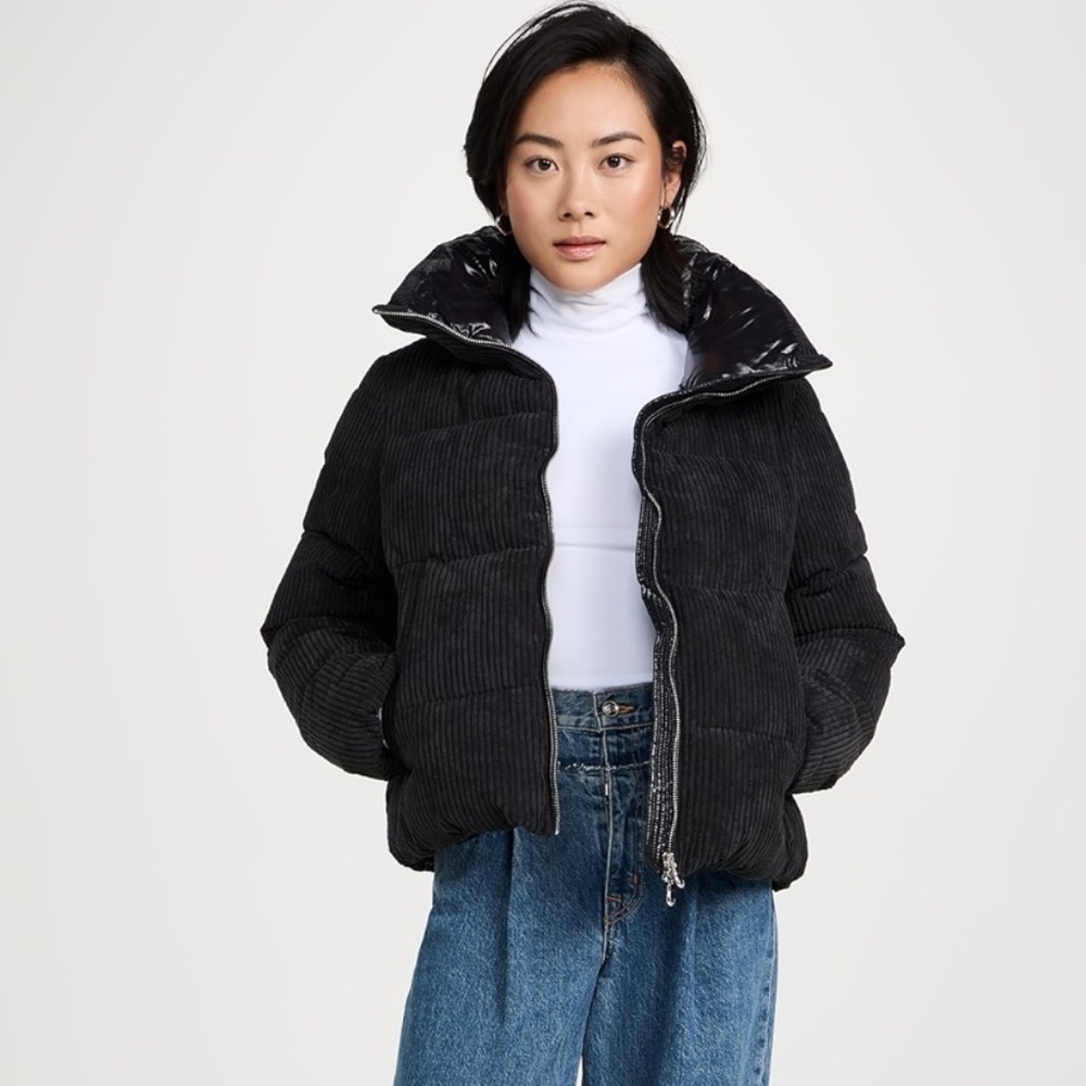 Save The Duck Annika Coat Black animal free size M/L NWT $348